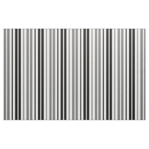 Ash Grey Black White Stripes Pattern   Fabric