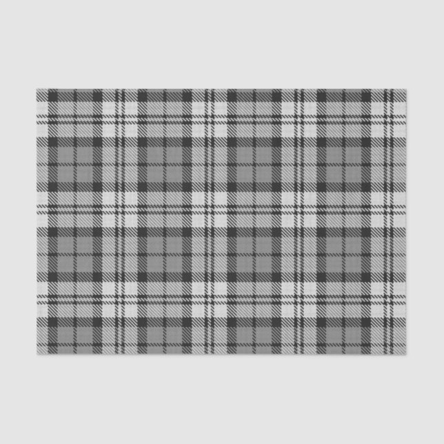 Ash Grey Blackwatch Campbell Tartan Plaid Tissue Paper (Front)