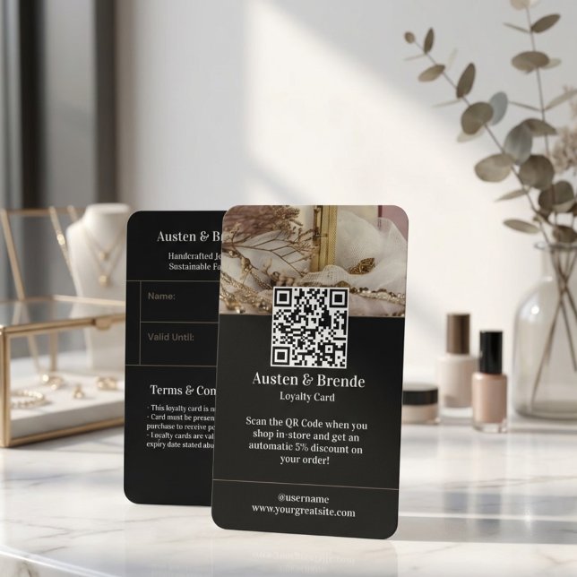 Ash Grey Brown Loyalty Card - Photo-Centric (Loyalty Card - Photo-Centric Design for Beauty Retail!)