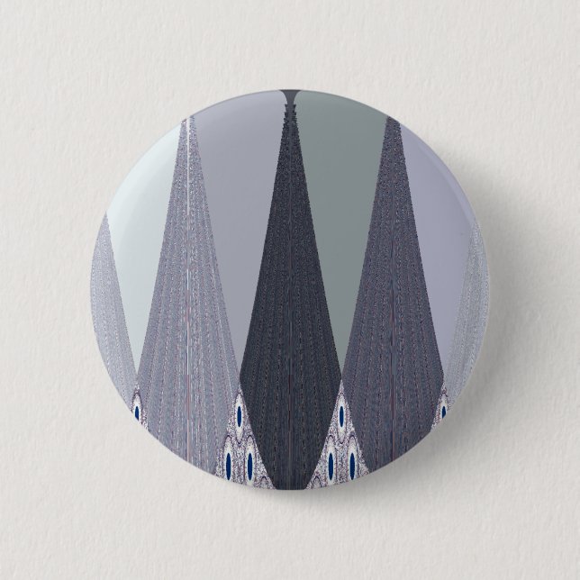 Ash Grey Chevron Dots Art Print 6 Cm Round Badge (Front)
