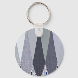 Ash Grey Chevron Dots Art Print Key Ring