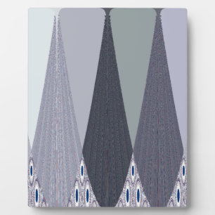 Ash Grey Chevron Dots Art Print Plaque