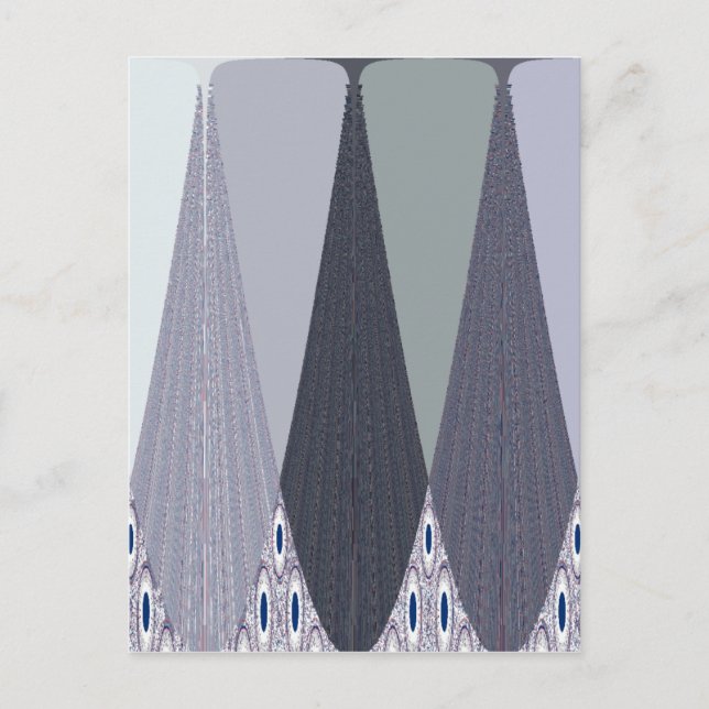 Ash Grey Chevron Dots Art Print Postcard (Front)