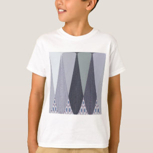 Ash Grey Chevron Dots Art Print T-Shirt