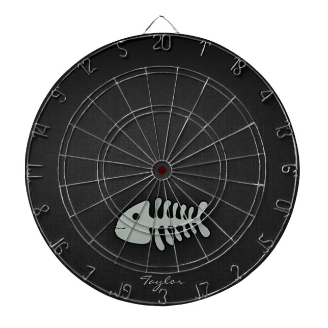 Ash Grey Fish Bones Dartboard (Front)
