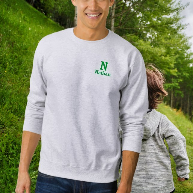  Ash  grey & green  personalised sweatshirt (Creator Uploaded)