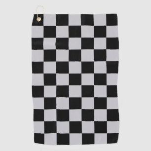 Ash Grey Grey Chequered Pattern Design Golf Towel