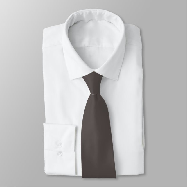 Ash Grey Hidden Initials Solid Colour Neck Tie (Tied)