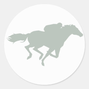 Ash Grey Horse Racing Classic Round Sticker