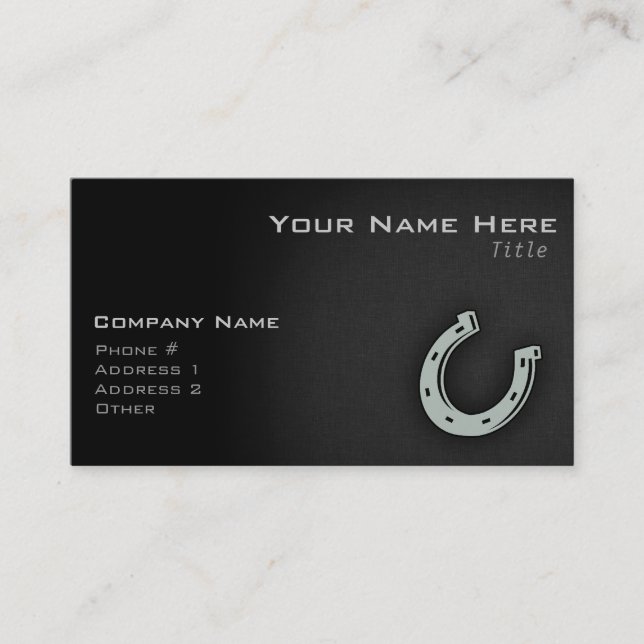 Ash Grey Horseshoe Business Card (Front)