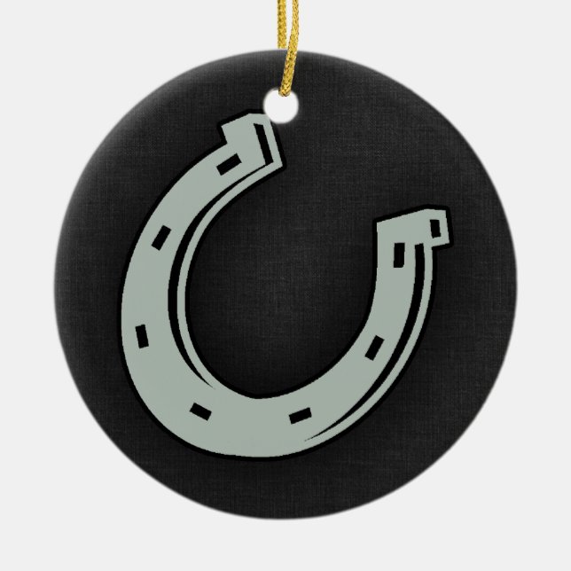 Ash Grey Horseshoe Ceramic Tree Decoration (Front)