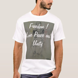 Ash Grey: Lovely Freedom Peace and Unity T-Shirt