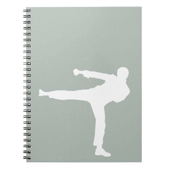 Ash Grey Martial Arts Spiral Notebook (Front)