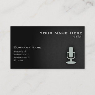 Ash Grey Microphone Business Card