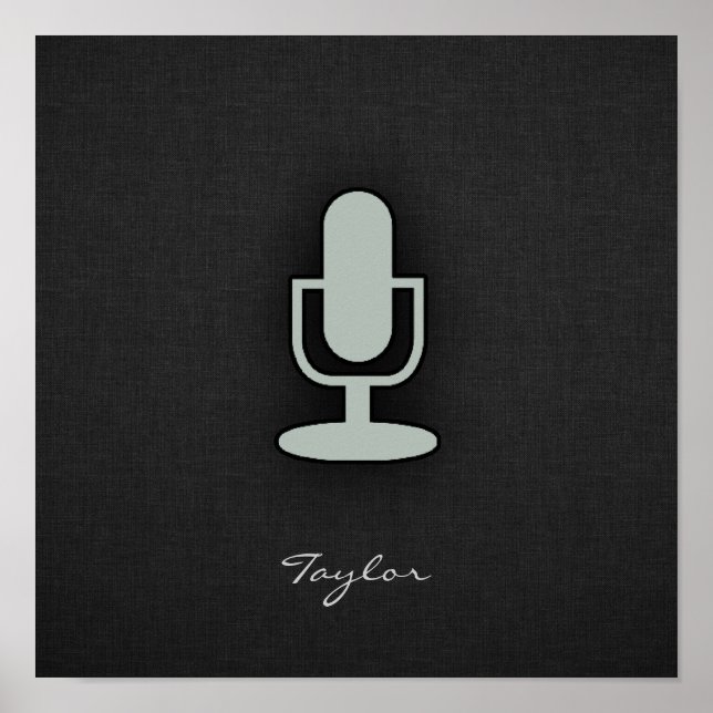 Ash Grey Microphone Poster (Front)