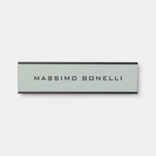 Ash Grey Minimalist Plain Legible Modern Door Sign