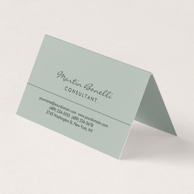 Ash Grey Modern Minimalist Plain Business Card (Front)