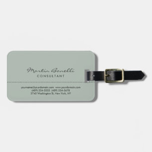 Ash Grey Modern Minimalist Plain Luggage Tag