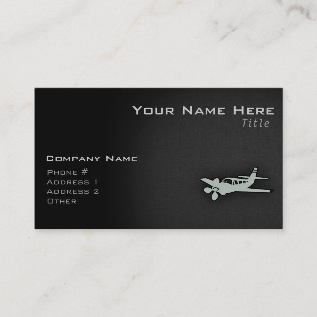 Ash Grey Plane Business Card (Front)