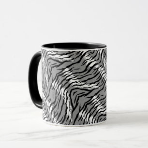 Ash Grey Tiger Skin Pattern Design  Mug