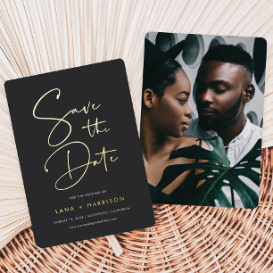 Ash Modern Minimal Script Photo Save the Date