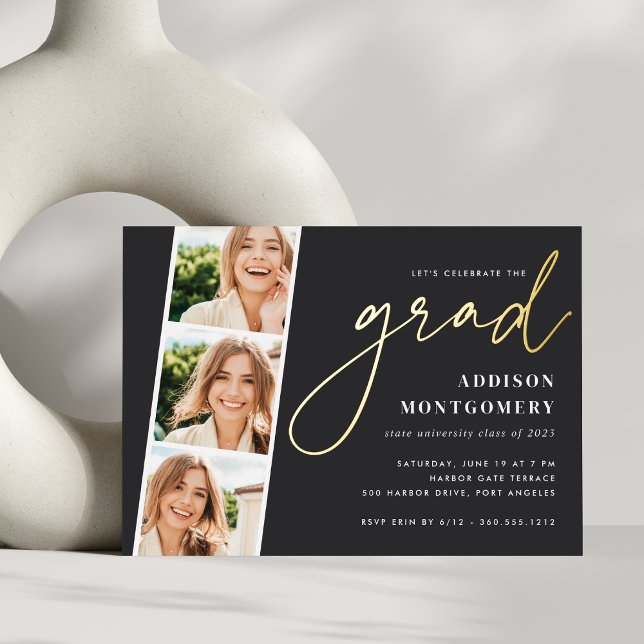 Ash | Photo Strip Graduation Party Gold (Creator Uploaded)