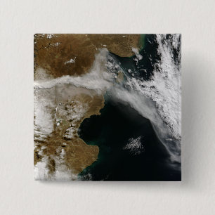 Ash plume from eruption of Chaiten volcano, Chi 15 Cm Square Badge