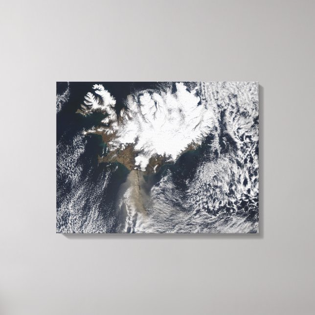 Ash plume from Eyjafjallajokull Volcano, Icelan Canvas Print (Front)