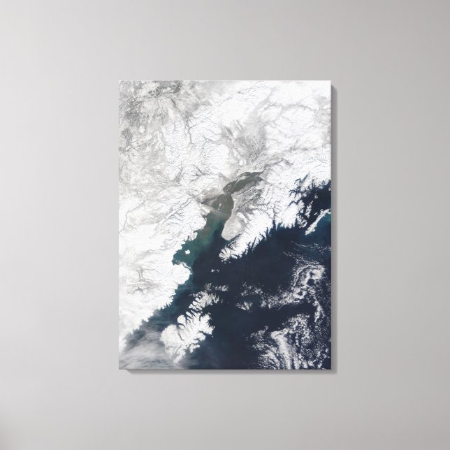 Ash plume from Mount Redoubt, Alaska Canvas Print (Front)