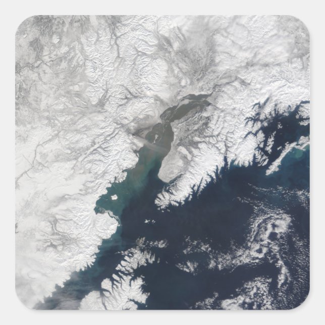 Ash plume from Mount Redoubt, Alaska Square Sticker (Front)