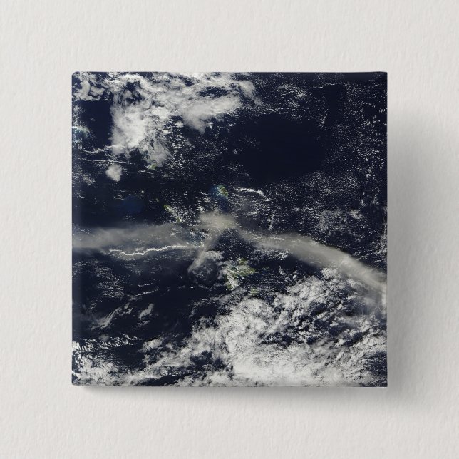 Ash Plume from Soufriere Hills, Montserrat 15 Cm Square Badge (Front)