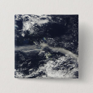 Ash Plume from Soufriere Hills, Montserrat 15 Cm Square Badge