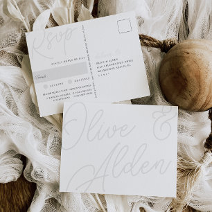 Ash   Script Watermark Meal Choice RSVP Postcard