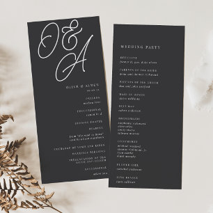 Ash   Script Watermark Monogram Wedding Programme