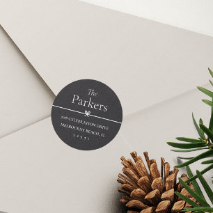 Ash Simple Minimal Bow Return Address Sticker