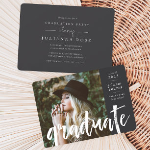 Ash Sketched Overlay Graduation Party Invitation