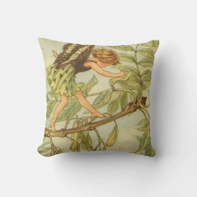 Ash Tree Fairy Walking on Branch Cushion (Front)