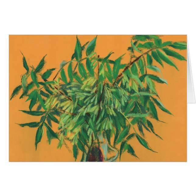 Ash-tree, green yellow summer greenery floral art (Front Horizontal)