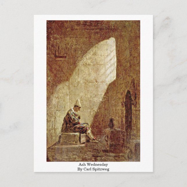 Ash Wednesday By Carl Spitzweg Postcard (Front)