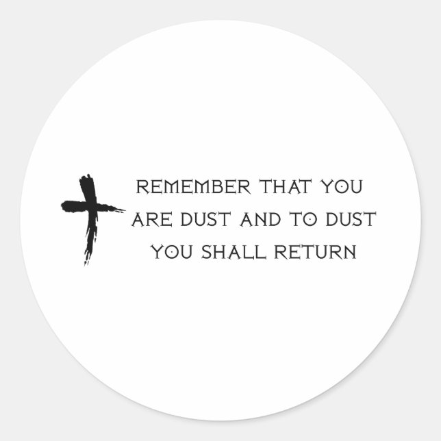 Ash Wednesday Classic Round Sticker (Front)