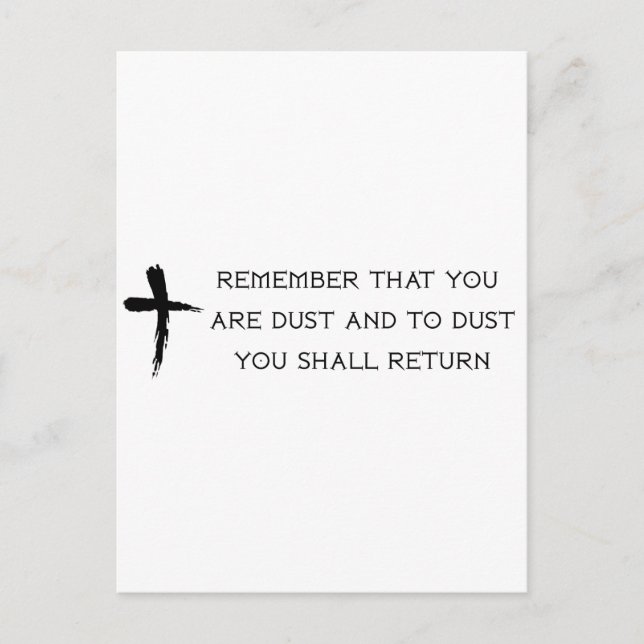 Ash Wednesday Postcard (Front)