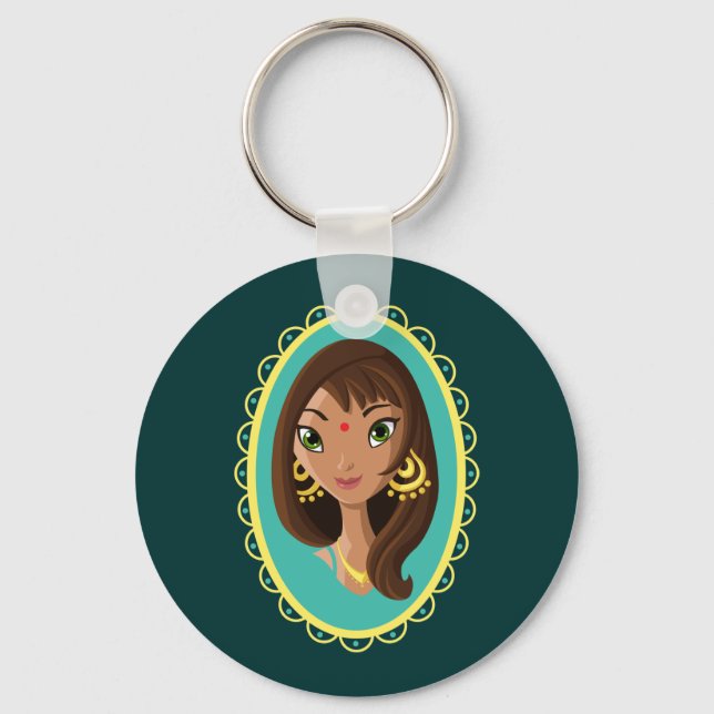 Asha the Indian Beauty Key Ring (Front)