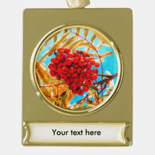 Ashberry artistic gold plated banner ornament