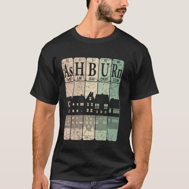 Ashburn Periodic Table Elements Ashburn Virginia R T-Shirt (Front)