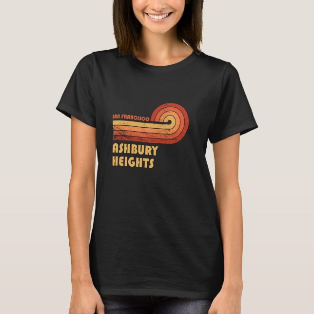 Ashbury Heights San Francisco California Retro Vin T-Shirt (Front)