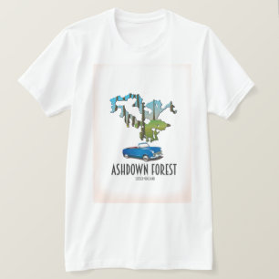 ashdown forest sussex map travel poster map T-Shirt