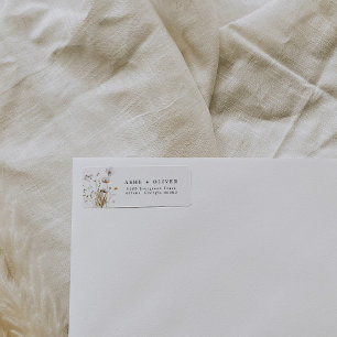 ASHE boho wildflower return address labels