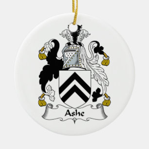 Ashe Family Crest Ceramic Tree Decoration