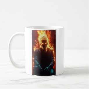 Ashen Amidst Flames - Dramatic and Fiery Art Coffee Mug