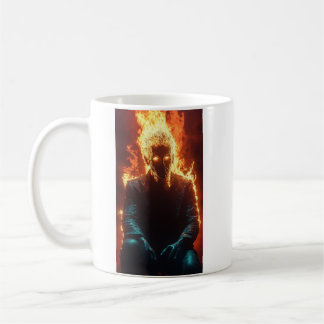Ashen Amidst Flames - Dramatic and Fiery Art Coffee Mug
